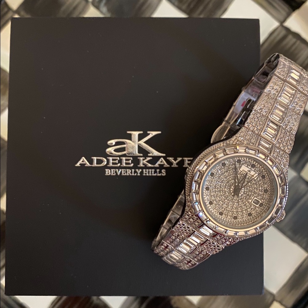 NEW/NEVER WORN ADEE KAYE BEDAZZLED QUARTZ WATCH ~ - Picture 4 of 7